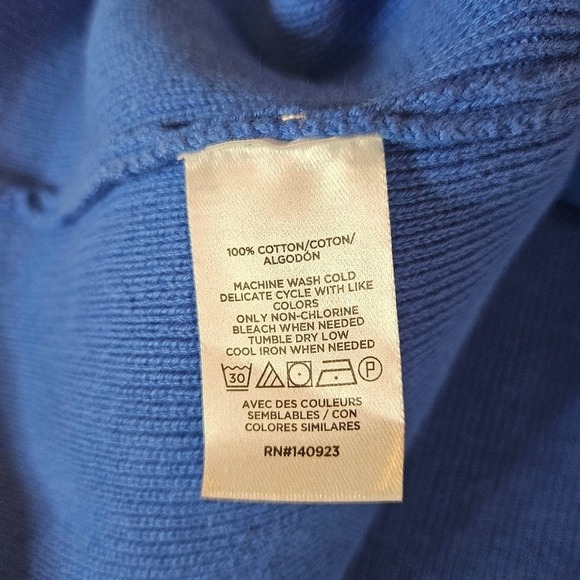 Loft Bright Isle Blue Button Cuff V-Neck Knit‎ Sweater Classic Pullovere - Picture 8 of 10